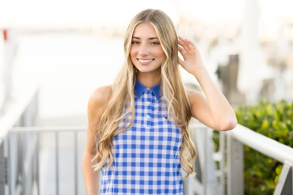 blue gingham athletic dress Sail & Serve Tennis | YGroup_menshinyshirt Buy Love & Roses Perfect for layering or Color:Hunter